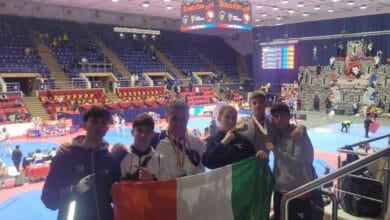 fotografia degli atleti del Taekwondo Caserta al torneo Dracula Open di Bucarest
