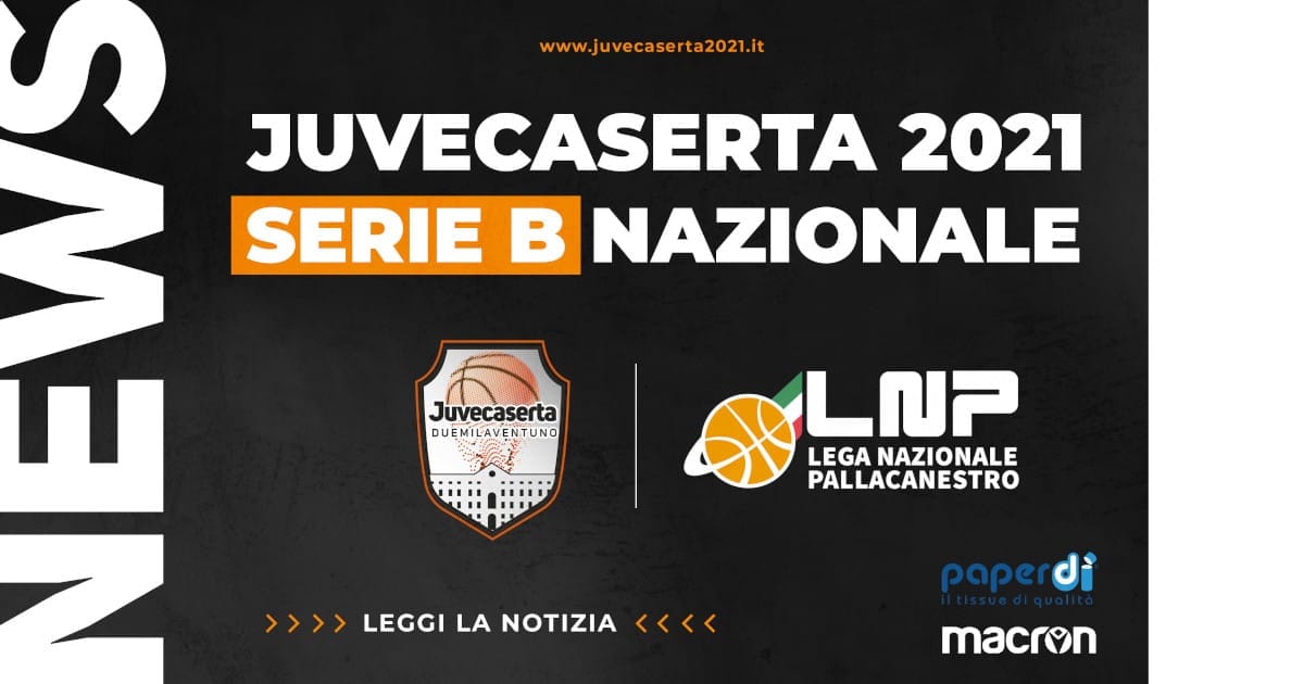poster nero con scritte bianche della Juvecaserta 2021 basket