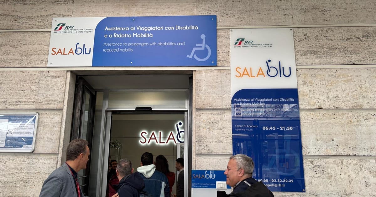 Sala Blu accoglienza disabili alla stazione di Napoli Centrale